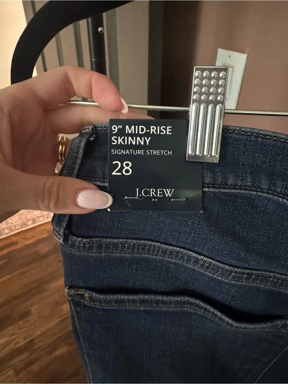 J. Crew Skinny High-Rise Jeans in Dark Blue Denim